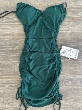 B Darlin Emerald Green Ruched Mini Dress